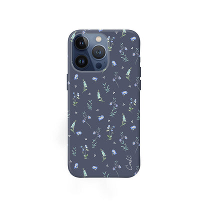 Apple iPhone 15 Pro Kılıf Mini Çayır Çiçekleri Desenli Coehl Prairie Kapak Lacivert