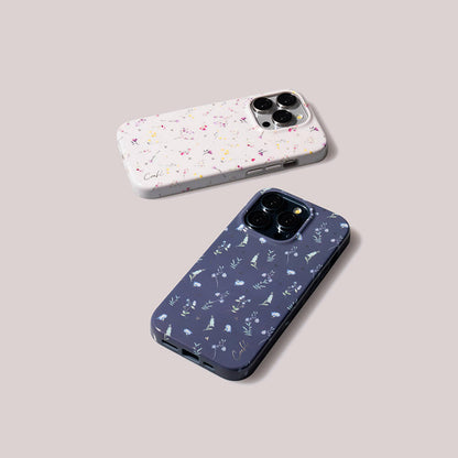 Apple iPhone 15 Pro Kılıf Mini Çayır Çiçekleri Desenli Coehl Prairie Kapak Pembe Açık