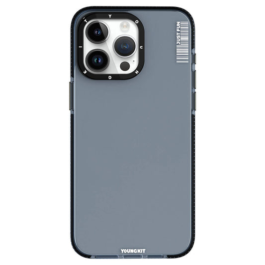 Apple iPhone 15 Pro Case Smooth Flat Back Surface YoungKit Crystal Color Series Cover Black 