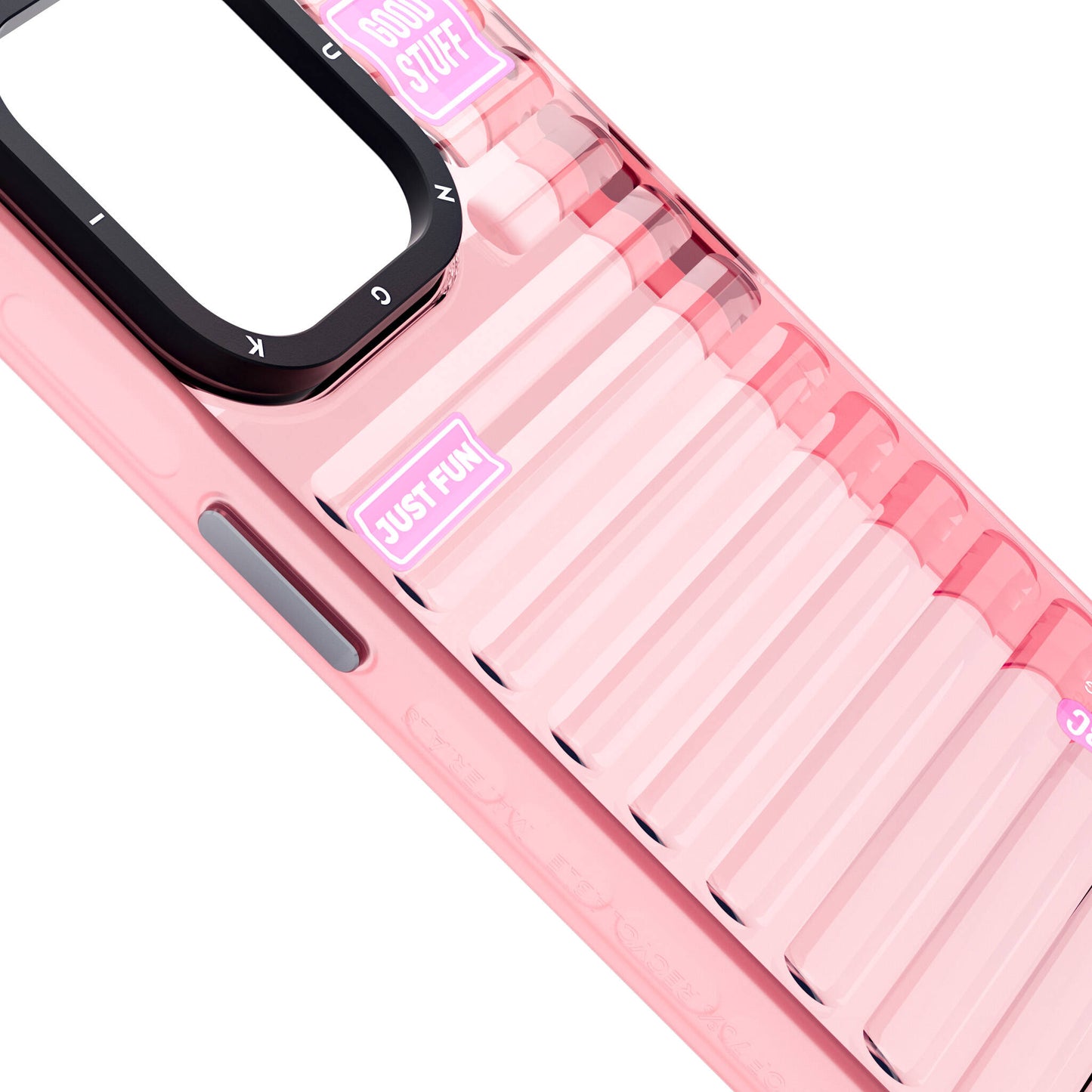 Apple iPhone 15 Pro Case Transparent Colorful Design YoungKit Fluorite Series Cover Pink 