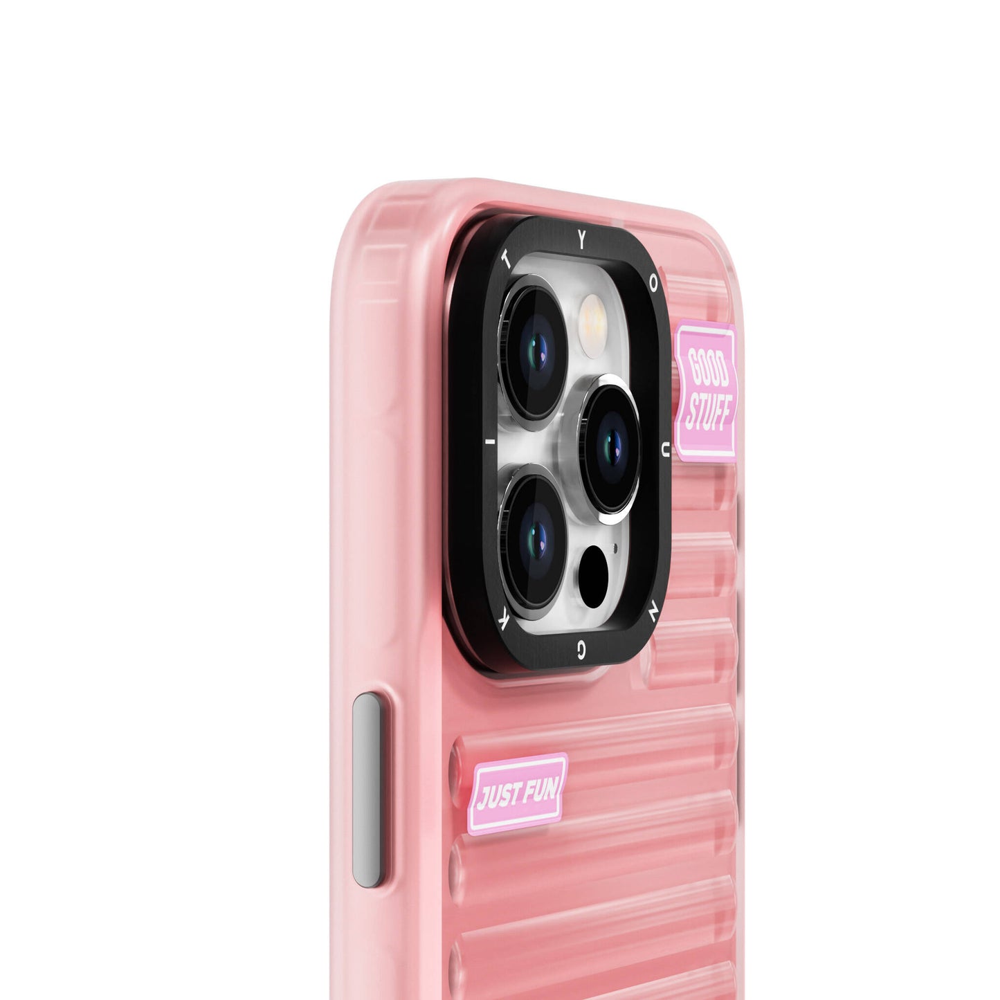 Apple iPhone 15 Pro Case Transparent Colorful Design YoungKit Fluorite Series Cover Pink 