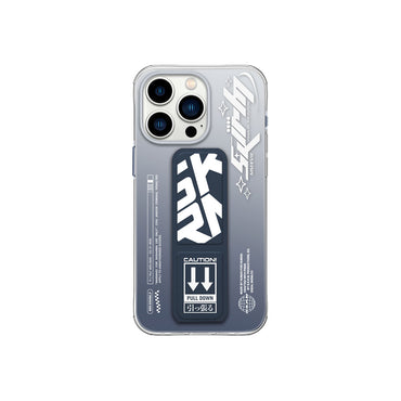 Apple iPhone 15 Pro Case SkinArma Transparent Color Transition Airbag Design Stand Cosmo Cover Gray 