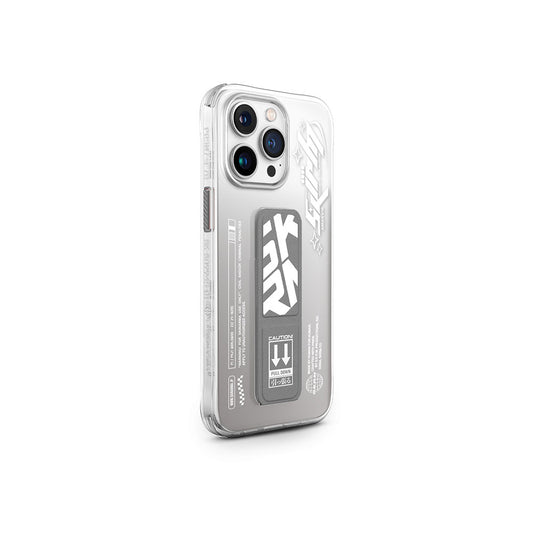 Apple iPhone 15 Pro Case SkinArma Transparent Color Transition Airbag Design Stand Cosmo Cover Gray 