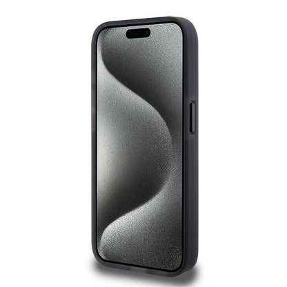 Apple iPhone 15 Pro Kılıf TUMI Orjinal Lisanslı M-safe Şarj Özellikli Buzlanmış Saydam Ağ Kamuflajı Desenli Kapak Siyah