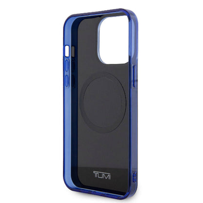 Apple iPhone 15 Pro Kılıf TUMI Orjinal Lisanslı M-safe Şarj Özellikli PC TPU Çift Katmanlı Sıvı Baskılı Kapak Lacivert