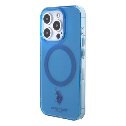 Apple iPhone 15 Pro Kılıf U.S. Polo Assn. Orjinal Lisanslı M-safe Şarj Özellikli Transparan Tasarım Kapak Pembe
