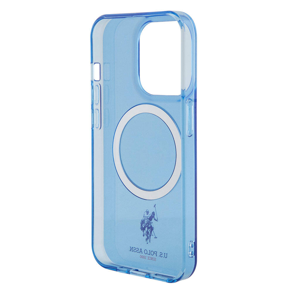 Apple iPhone 15 Pro Kılıf U.S. Polo Assn. Orjinal Lisanslı M-safe Şarj Özellikli Transparan Tasarım Kapak Pembe