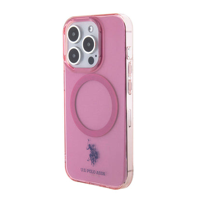 Apple iPhone 15 Pro Kılıf U.S. Polo Assn. Orjinal Lisanslı M-safe Şarj Özellikli Transparan Tasarım Kapak Mavi