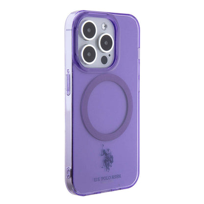 Apple iPhone 15 Pro Kılıf U.S. Polo Assn. Orjinal Lisanslı M-safe Şarj Özellikli Transparan Tasarım Kapak Renksiz