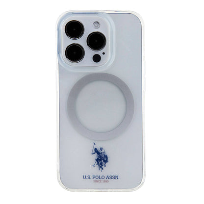 Apple iPhone 15 Pro Kılıf U.S. Polo Assn. Orjinal Lisanslı M-safe Şarj Özellikli Transparan Tasarım Kapak Renksiz