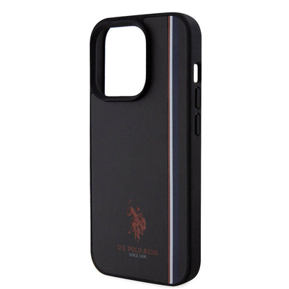 Apple iPhone 15 Pro Kılıf U.S. Polo Assn. Orjinal Lisanslı Üç Renk Şerit Tasarımlı Baskı Logolu Kapak Beyaz
