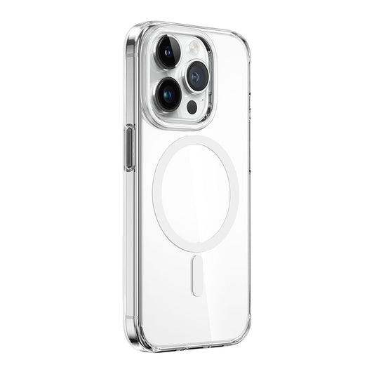 Apple iPhone 15 Pro Case Wiwu ZYS-013 M-safe Charging Feature Colorful Camera Frame Transparent Jelly Cover White 