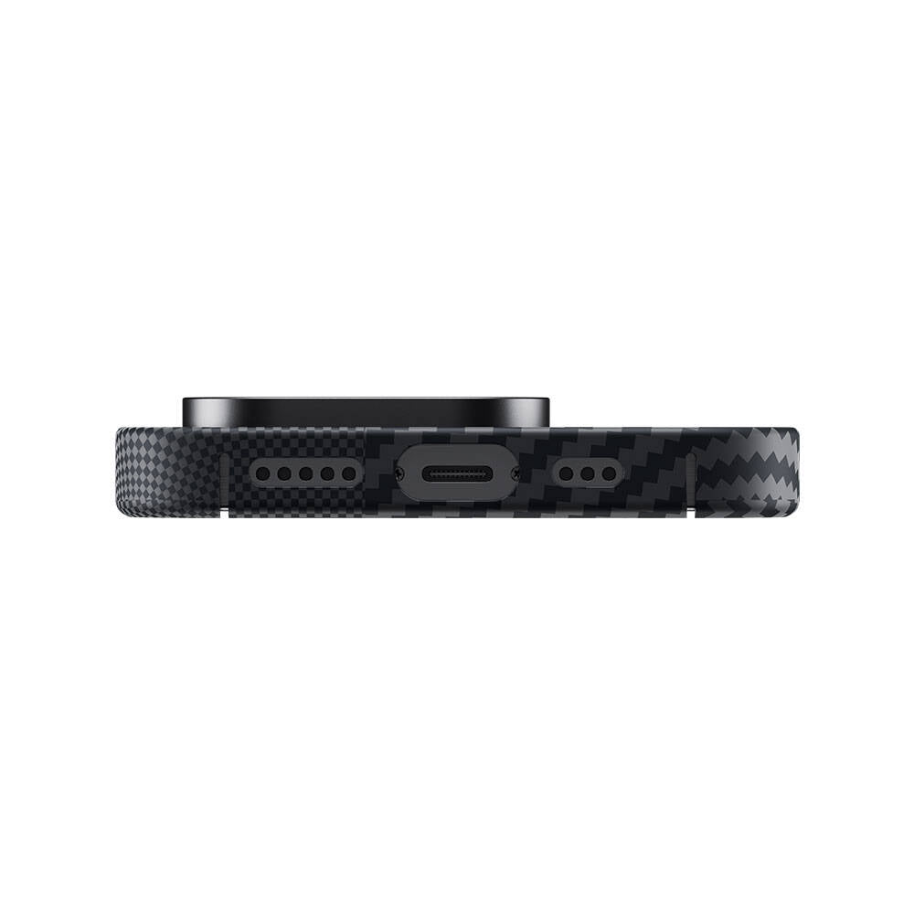 Apple iPhone 15 Pro Carbon Fiber Benks Montage ArmorAir Kevlar Cover Black with M-safe Charging 