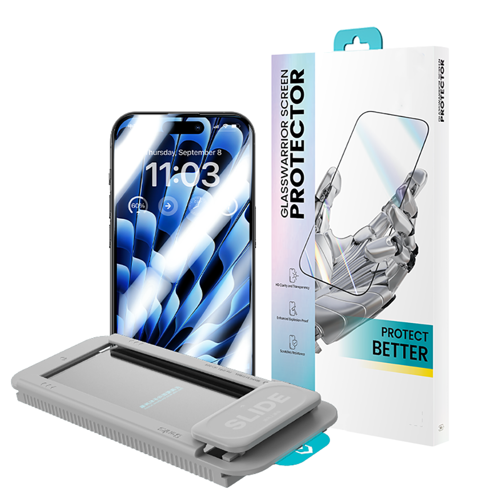 Apple iPhone 15 Pro Max Benks Glass Warrior HD Glass Screen Protector + Easy Application Tool Black 