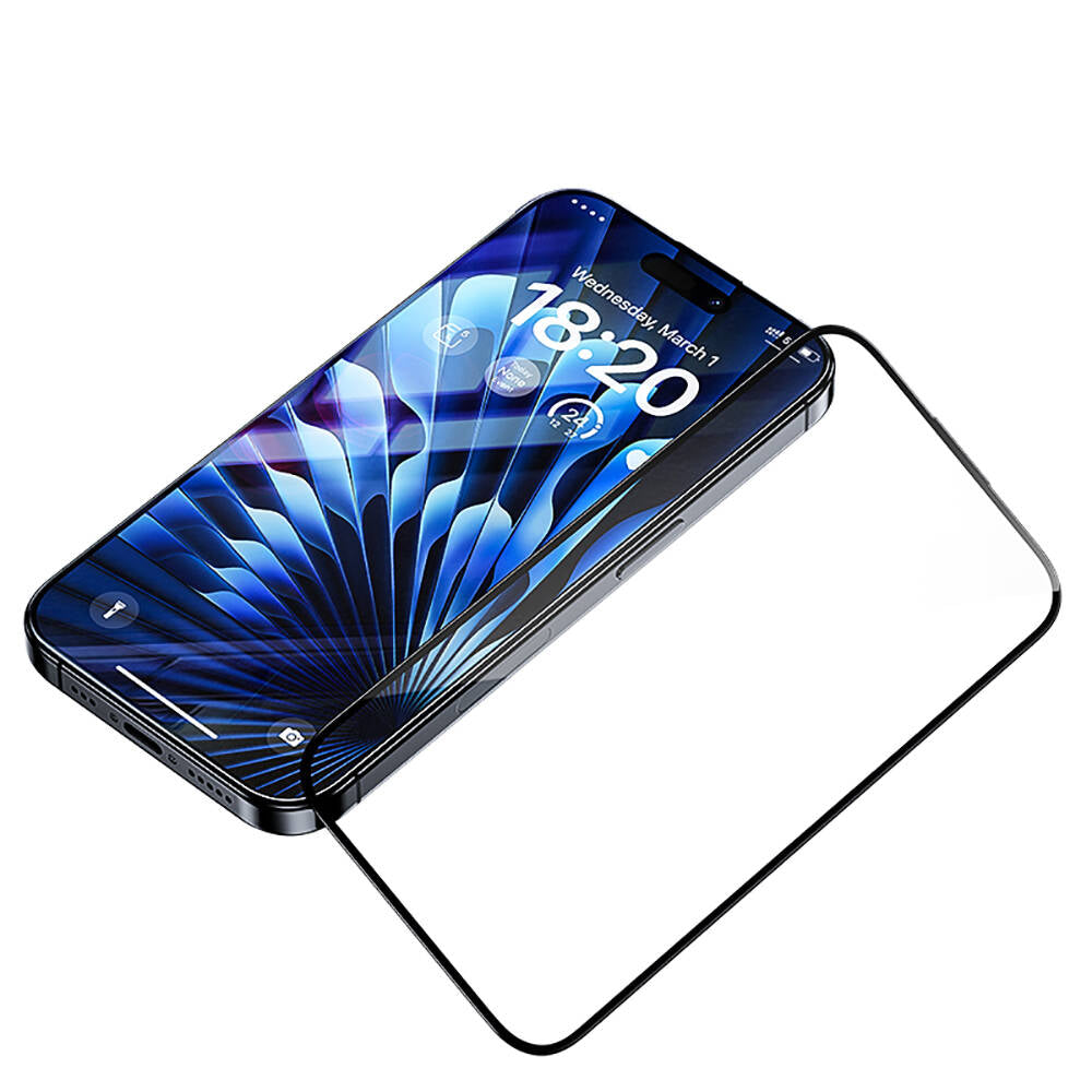 Apple iPhone 15 Pro Max Benks Glass Warrior HD Glass Screen Protector + Easy Application Tool Black 
