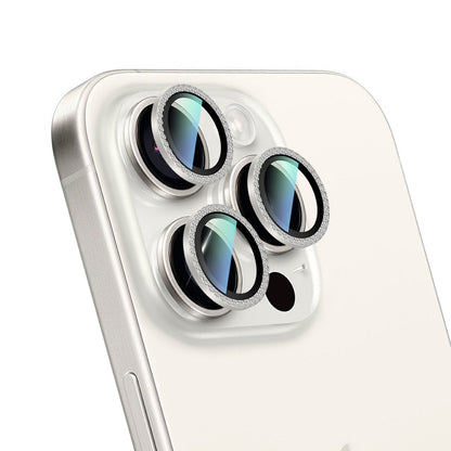 Apple iPhone 15 Pro Max CaseWorld Alloy Sparkling Diamond Serisi Taşlı Lens Koruyucu Colorful
