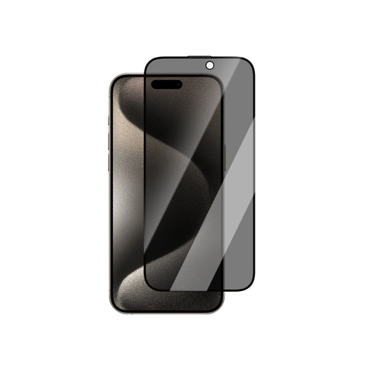 Apple iPhone 15 Pro Max CaseWorld Armor Series 0.15mm 3D Privacy Tempered Glass Screen Protector with Eyesafe Technology + Application Tool Black 