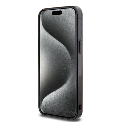 Apple iPhone 15 Pro Max Kılıf AMG Orjinal Lisanslı Çift Katmanlı Dörtgen Desenli Kapak Kırmızı