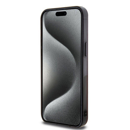 Apple iPhone 15 Pro Max Kılıf AMG Orjinal Lisanslı M-safe Şarj Özellikli Eşkenar Dörtgen Desenli Transparan Kapak Kırmızı