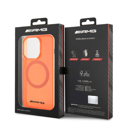 Apple iPhone 15 Pro Max Kılıf AMG Orjinal Lisanslı M-safe Şarj Özellikli Transparan Kapak Kırmızı