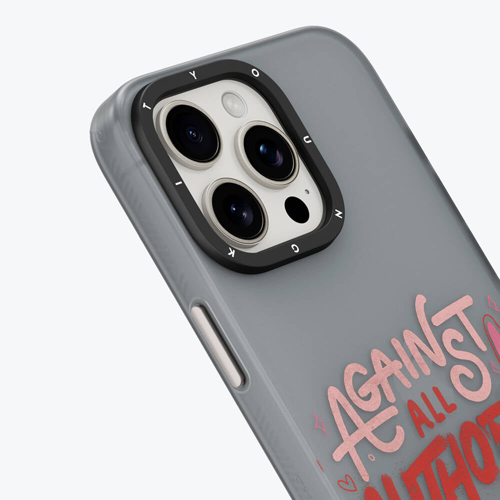 Apple iPhone 15 Pro Max Case Bethany Green Design Youngkit Sweet Language Cover Gray 