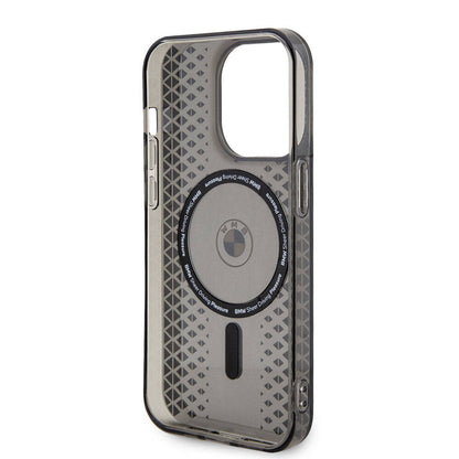 Apple iPhone 15 Pro Max Kılıf BMW M-safe Şarj Özellikli Transparan IML Signature Orjinal Lisanslı Kapak Siyah