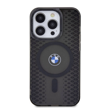 Apple iPhone 15 Pro Max Kılıf BMW M-safe Şarj Özellikli Transparan IML Signature Orjinal Lisanslı Kapak Siyah