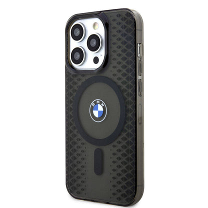 Apple iPhone 15 Pro Max Kılıf BMW M-safe Şarj Özellikli Transparan IML Signature Orjinal Lisanslı Kapak Siyah