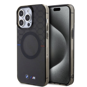 Apple iPhone 15 Pro Max Kılıf BMW M-safe Şarj Özellikli Transparan M Dizayn Orjinal Lisanslı Kapak Gri