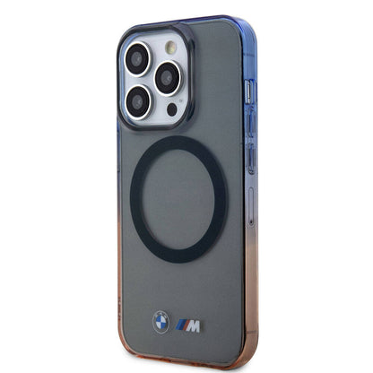 Apple iPhone 15 Pro Max Kılıf BMW M-safe Şarj Özellikli Transparan Renkli Çerçeveli Orjinal Lisanslı Kapak Gri