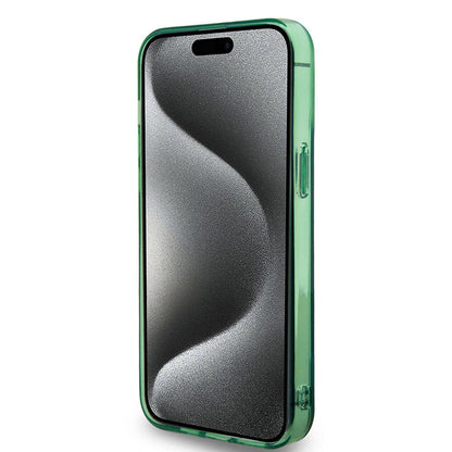 Apple iPhone 15 Pro Max Kılıf BMW M-safe Şarj Özellikli Transparan Tricolor Stripes Orjinal Lisanslı Kapak Gri