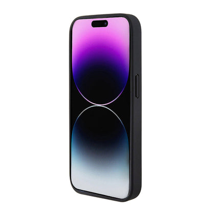 Apple iPhone 15 Pro Max Kılıf BMW Orjinal Lisanslı M-safe Şarj Özellikli M Logolu PU Karbon Kapak Siyah