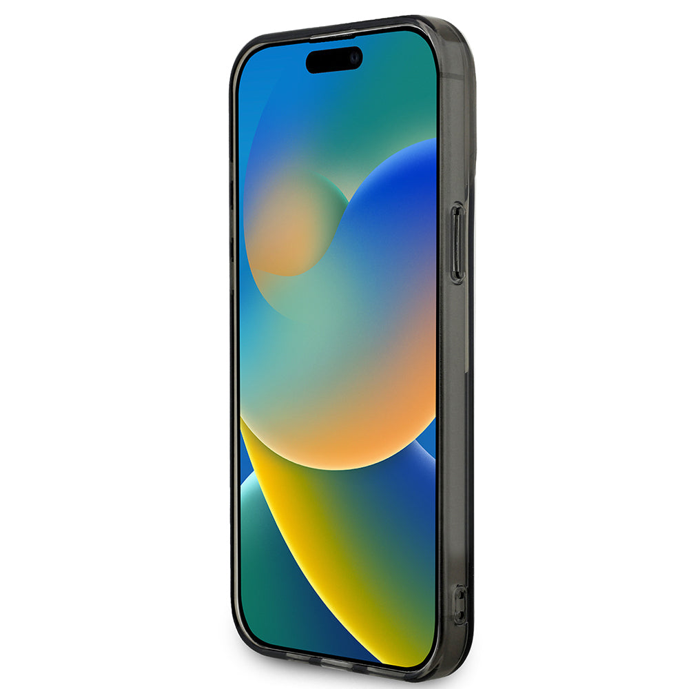 Apple iPhone 15 Pro Max Kılıf BMW Orjinal Lisanslı Yarı Transparan M Dizayn Çizgili Kapak Siyah