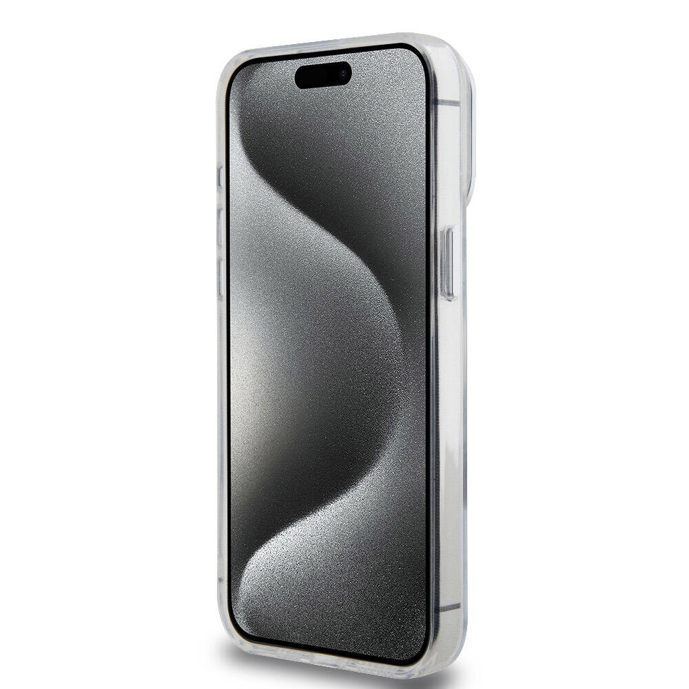 Apple iPhone 15 Pro Max Kılıf Ferrari M-safe Şarj Özellikli Standlı Buzlu Yüzey Dizayn Kapak Kırmızı
