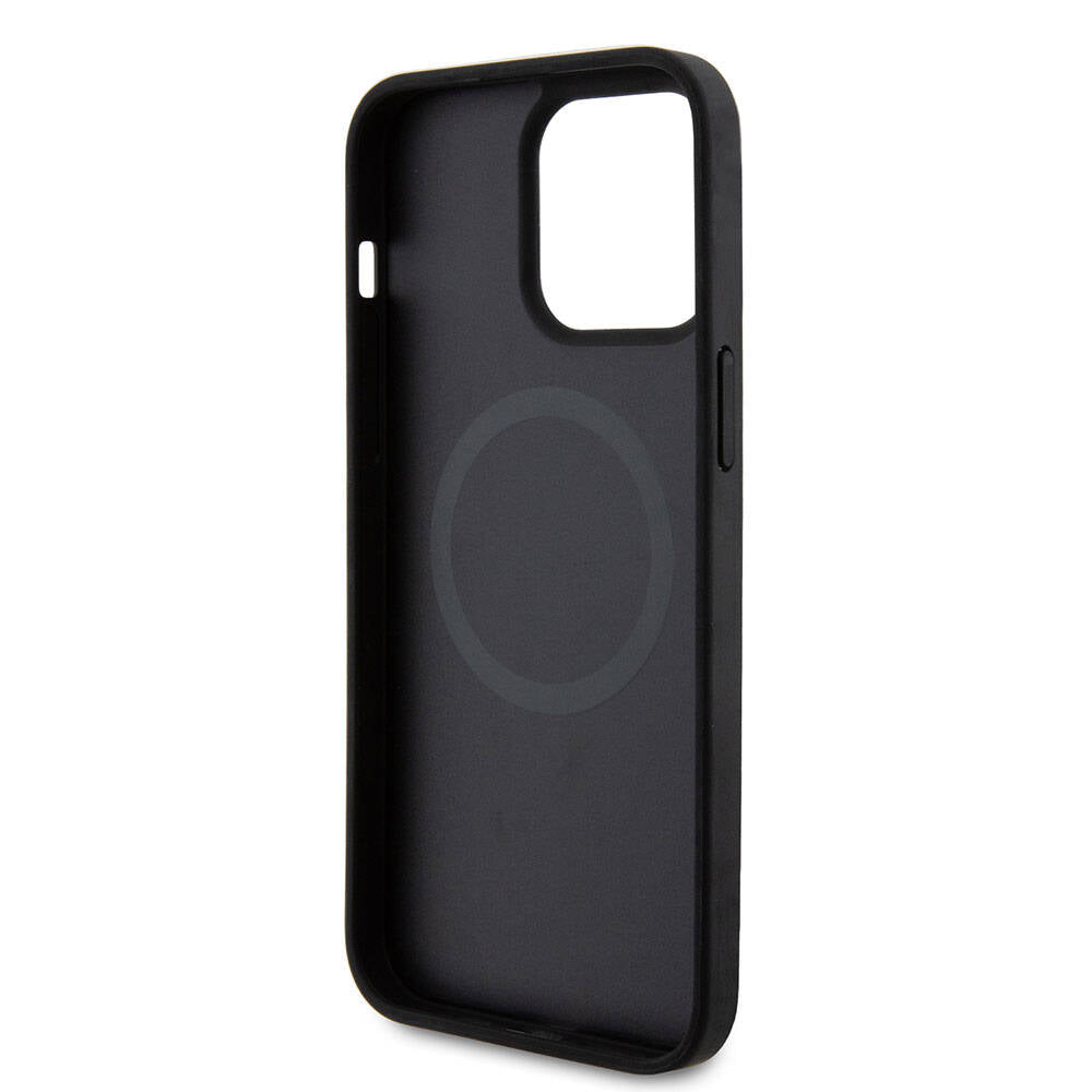 Apple iPhone 15 Pro Max Kılıf Ferrari Orjinal Lisanslı M-safe Şarj Özellikli Metal Logolu PU Karbon Kapak Kırmızı