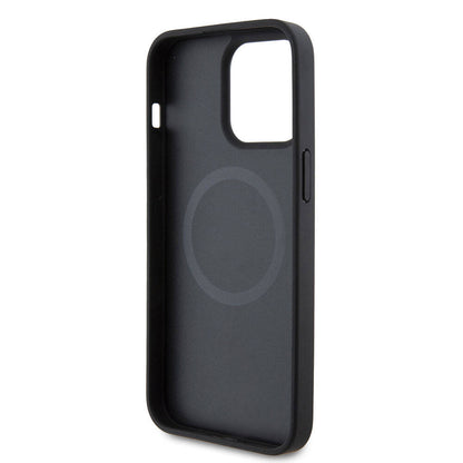 Apple iPhone 15 Pro Max Kılıf Ferrari Orjinal Lisanslı M-safe Şarj Özellikli Metal Logolu PU Karbon Kapak Kırmızı