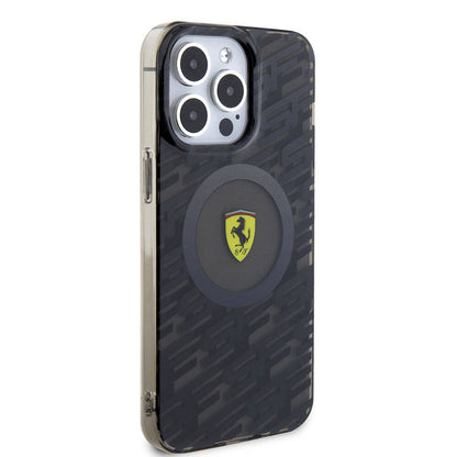 Apple iPhone 15 Pro Max Kılıf Ferrari Orjinal Lisanslı M-safe Şarj Özellikli Multi SF Kapak Gri