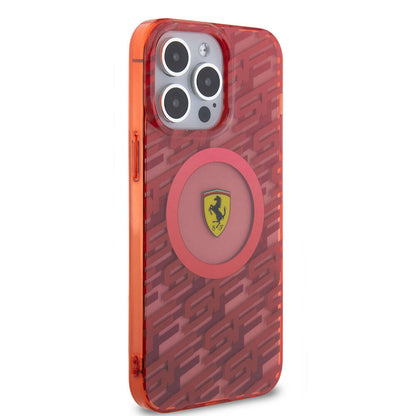 Apple iPhone 15 Pro Max Kılıf Ferrari Orjinal Lisanslı M-safe Şarj Özellikli Multi SF Kapak Sarı