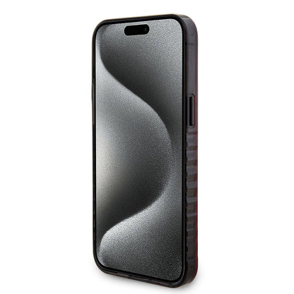 Apple iPhone 15 Pro Max Kılıf Ferrari Orjinal Lisanslı M-safe Şarj Özellikli Tırtıklı Kenar Tasarımlı Ortalanmış Logo Kapak Renksiz