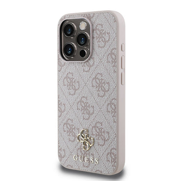 Apple iPhone 15 Pro Max Case Guess Original Licensed M-safe Charging Feature Small 4G Classic Cover Black