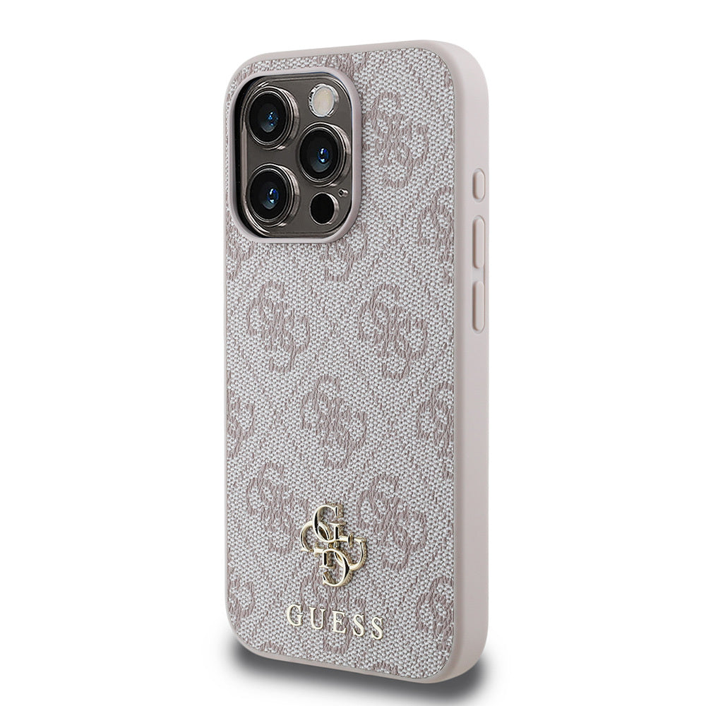 Apple iPhone 15 Pro Max Case Guess Original Licensed M-safe Charging Feature Small 4G Classic Cover Brown