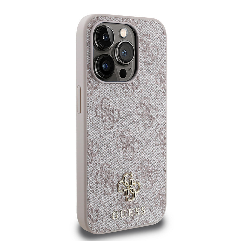Apple iPhone 15 Pro Max Case Guess Original Licensed M-safe Charging Feature Small 4G Classic Cover Brown