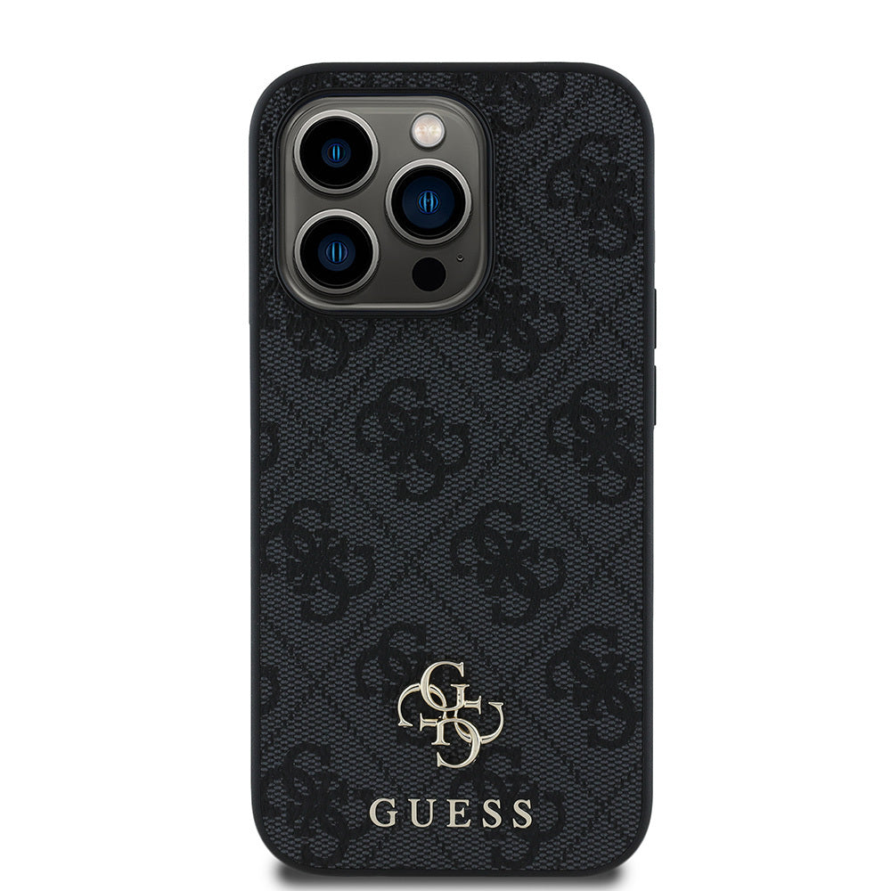 Apple iPhone 15 Pro Max Case Guess Original Licensed M-safe Charging Feature Small 4G Classic Cover Brown