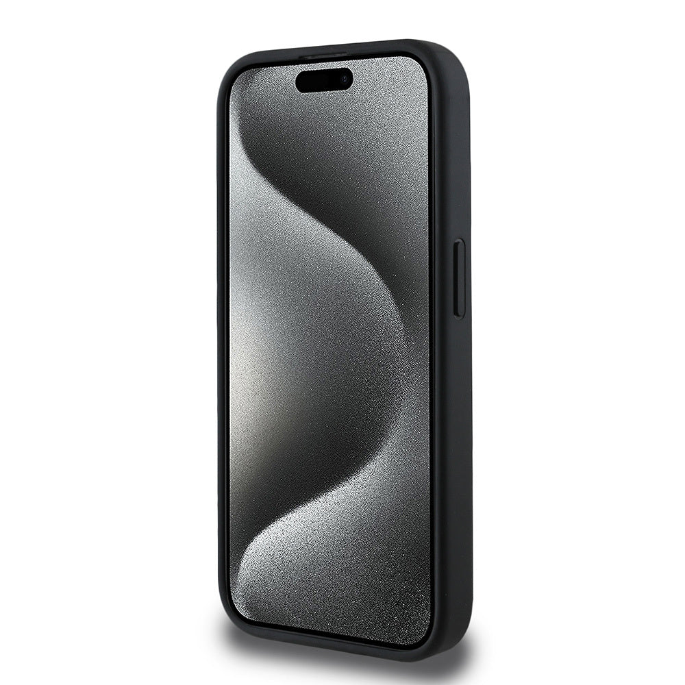 Apple iPhone 15 Pro Max Case Guess Original Licensed M-safe Charging Feature Small 4G Classic Cover Brown