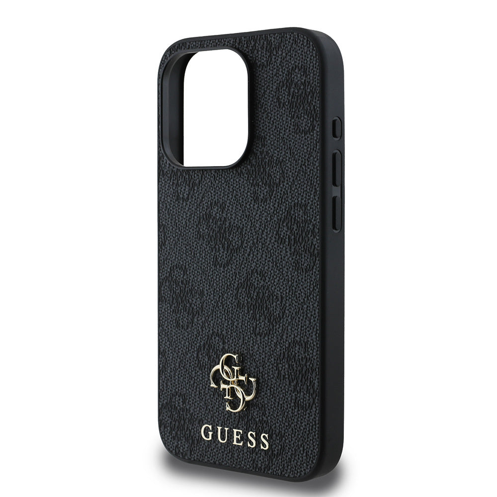 Apple iPhone 15 Pro Max Case Guess Original Licensed M-safe Charging Feature Small 4G Classic Cover Brown