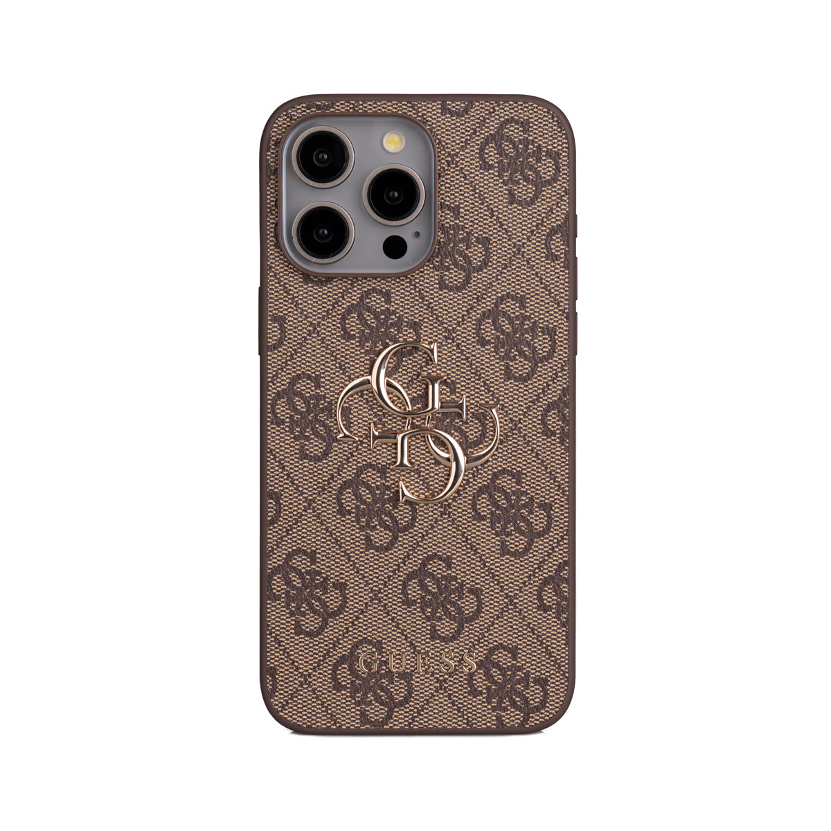 Apple iPhone 15 Pro Max Kılıf Guess Orjinal Lisanslı PU Deri 4G Büyük Metal Logolu Çapraz Vücut Askılı Kapak Siyah