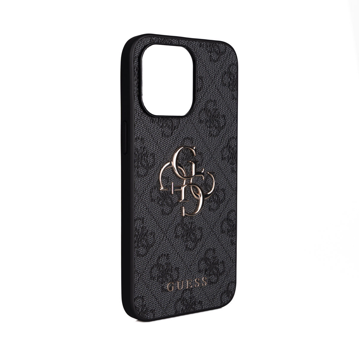 Apple iPhone 15 Pro Max Kılıf Guess Orjinal Lisanslı PU Deri 4G Büyük Metal Logolu Çapraz Vücut Askılı Kapak Kahverengi