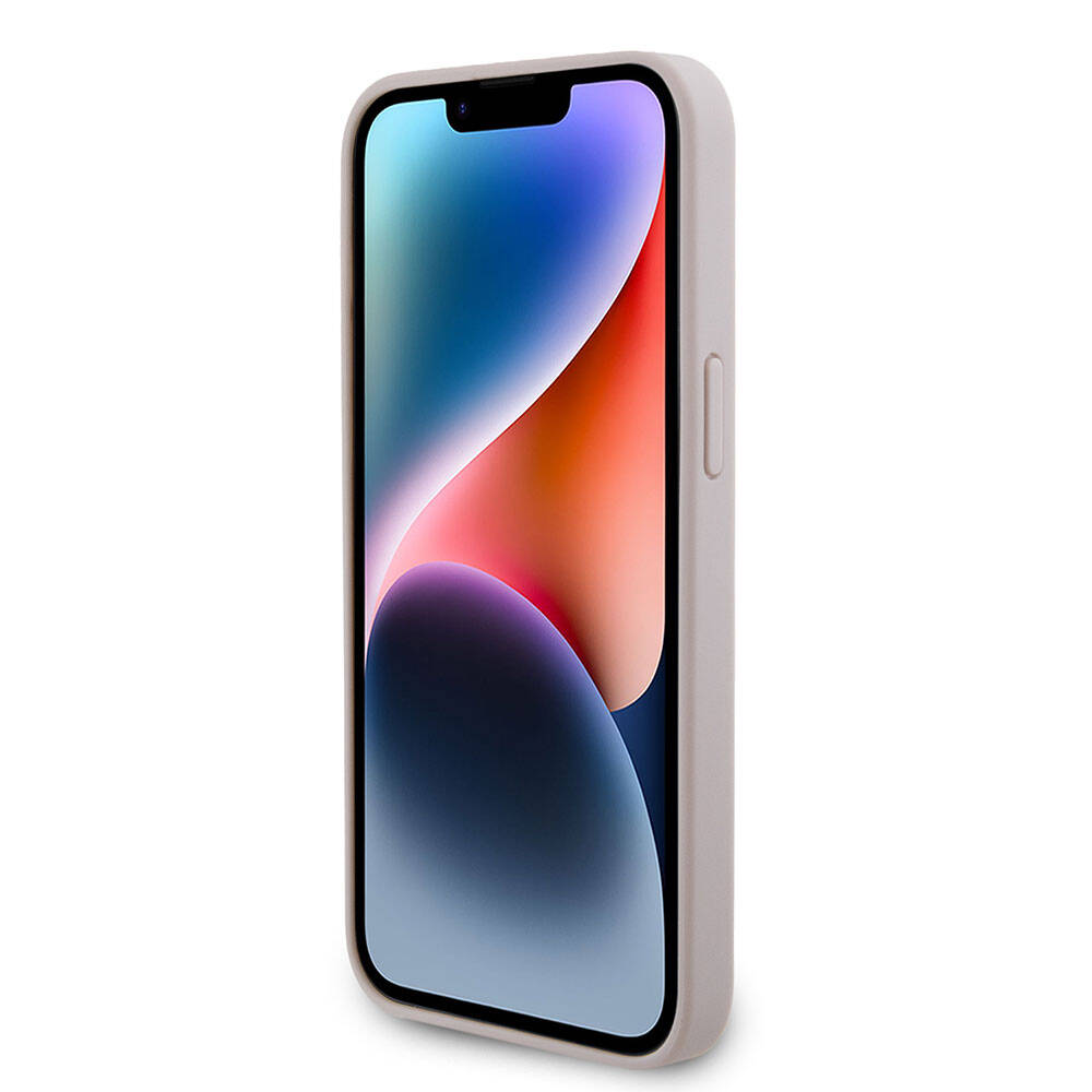 Apple iPhone 15 Pro Max Kılıf Guess Orjinal Lisanslı PU Deri Taşlı Üçgen Logo 4G Desenli Strass Kapak Siyah