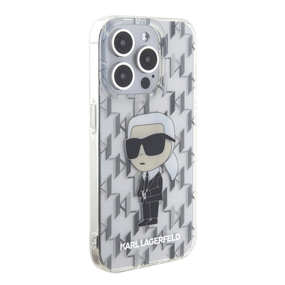Apple iPhone 15 Pro Max Kılıf Karl Lagerfeld IML İkonik Monogram Orjinal Lisanslı Kapak Renksiz