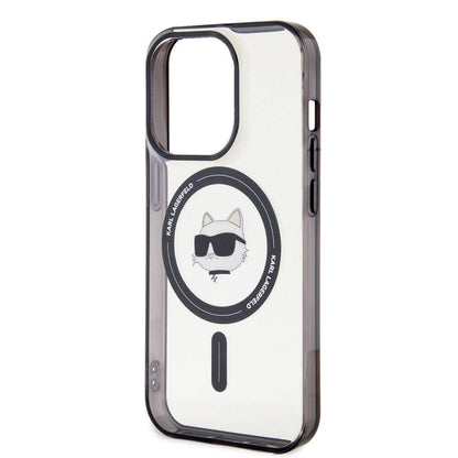 Apple iPhone 15 Pro Max Kılıf Karl Lagerfeld M-safe Şarj Özellikli IML Choupette Orjinal Lisanslı Kapak Renksiz